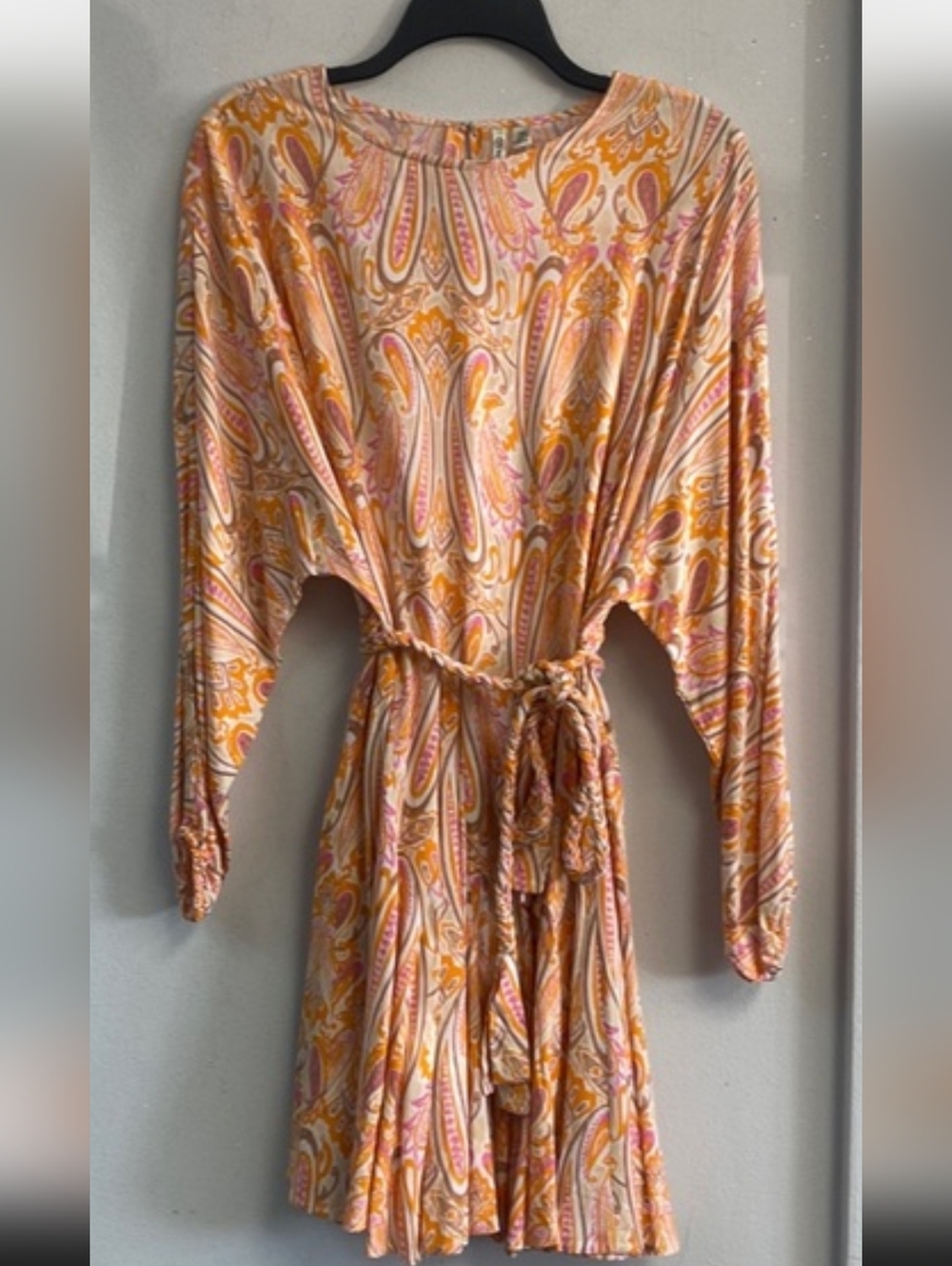 Versona Paisley Print Belted Women's Mini Dress